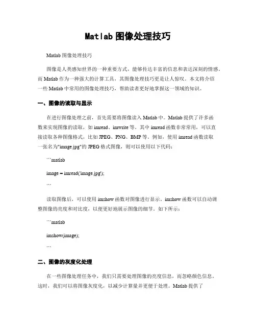 Matlab图像处理技巧