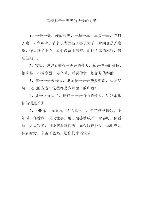 看着儿子一天天的成长的句子