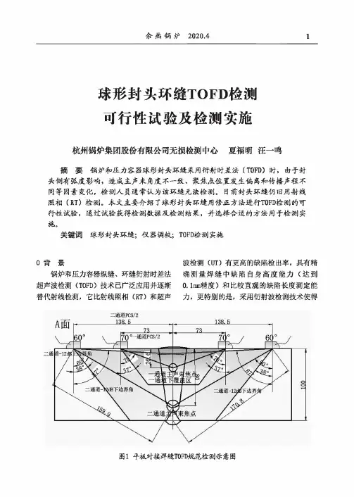 球形封头环缝TOFD检测可行性试验及检测实施