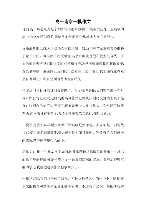 高三南京一模作文