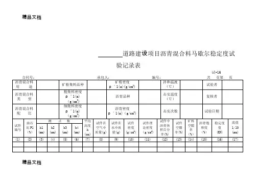 (整理)安徽公路工程质量评定表.