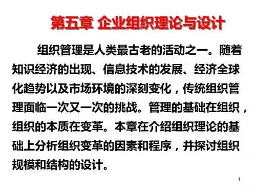 企业组织理论与设计ppt课件