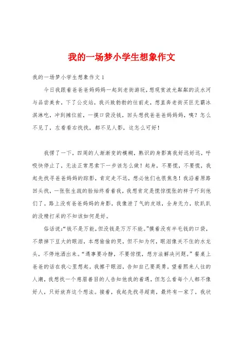 我的一场梦小学生想象作文
