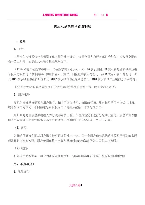 供应链系统权限管理制度