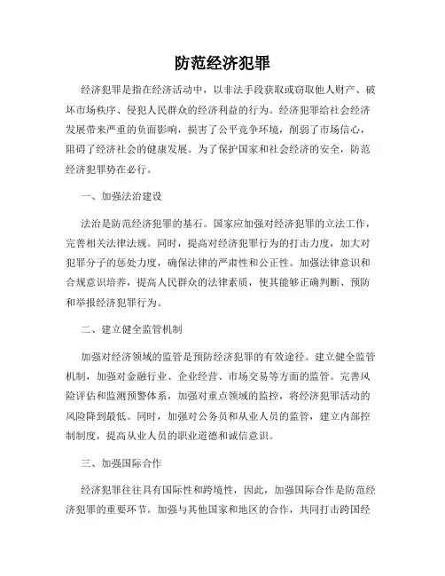 防范经济犯罪
