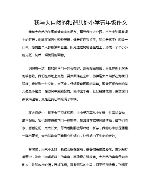 我与大自然的和谐共处小学五年级作文