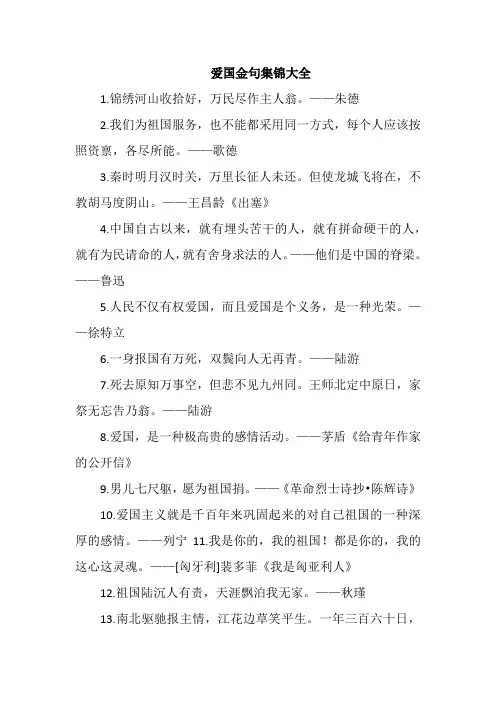 爱国金句集锦大全