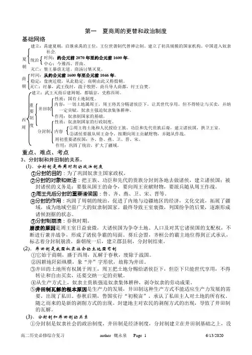 夏商周的更替和政治制度