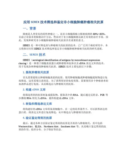 应用SEREX技术筛选和鉴定非小细胞肺癌肿瘤相关抗原