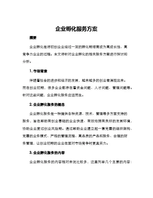 企业孵化服务方案