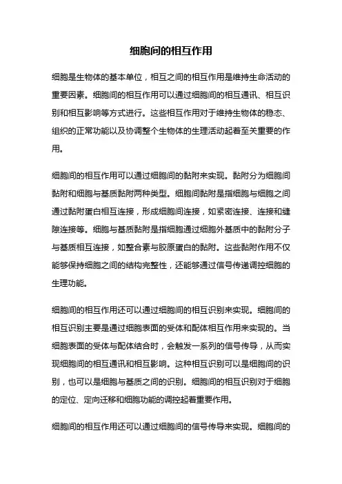 细胞间的相互作用