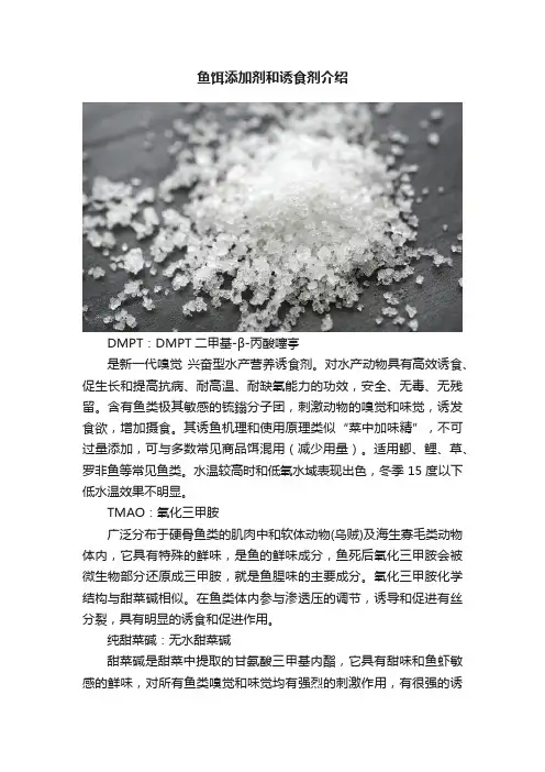 鱼饵添加剂和诱食剂介绍
