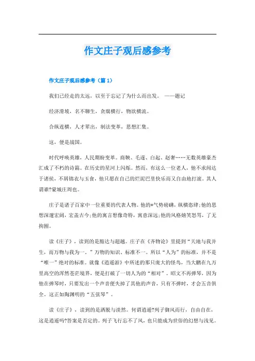 作文庄子观后感参考