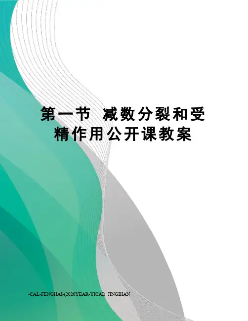 第一节减数分裂和受精作用公开课教案