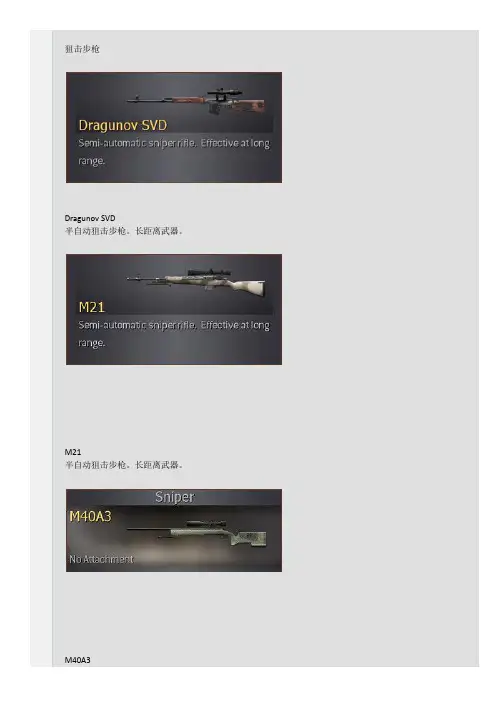 cod4  使命召唤4武器