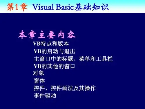 vb第一章vb基础知识