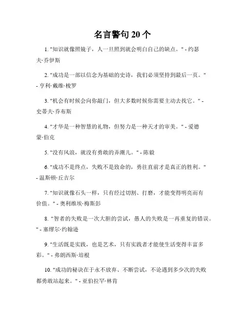 名言警句20个