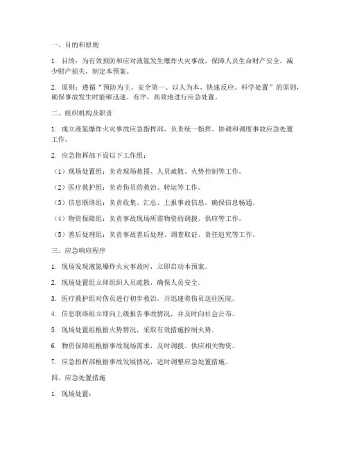 液氮发生爆炸火灾应急预案
