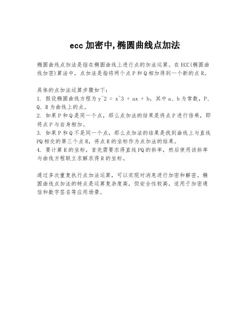 ecc加密中,椭圆曲线点加法