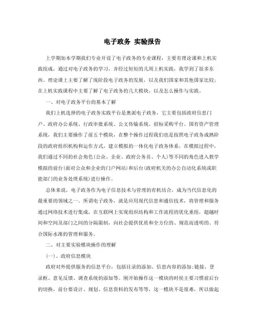 电子政务 实验报告