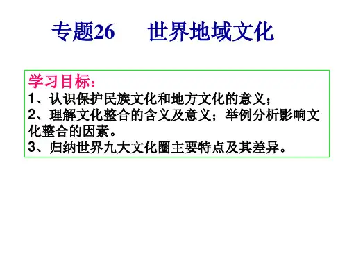 专题26  世界地域文化