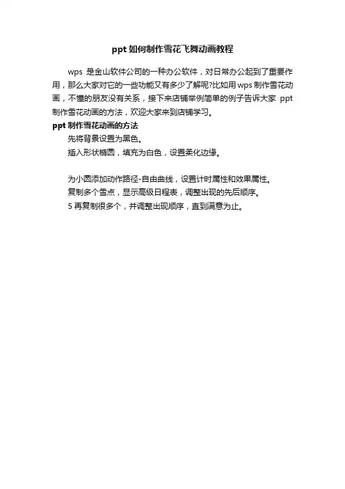 ppt如何制作雪花飞舞动画教程