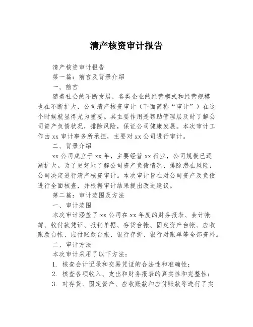 清产核资审计报告