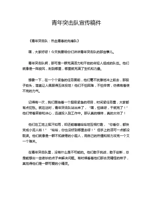 青年突击队宣传稿件