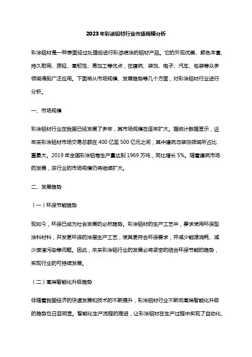 2023年彩涂铝材行业市场规模分析