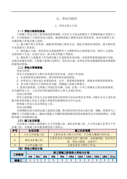 劳动力组织计划