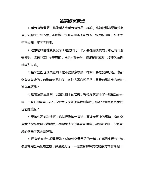 盆景欣赏要点