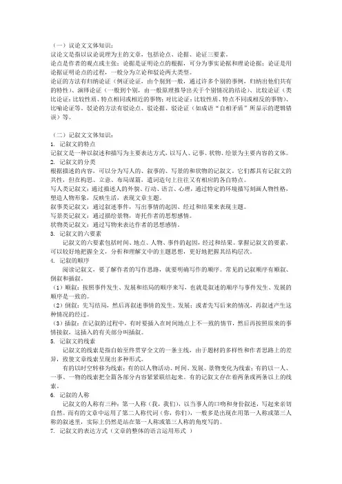 专升本考试《大学语文》文体知识