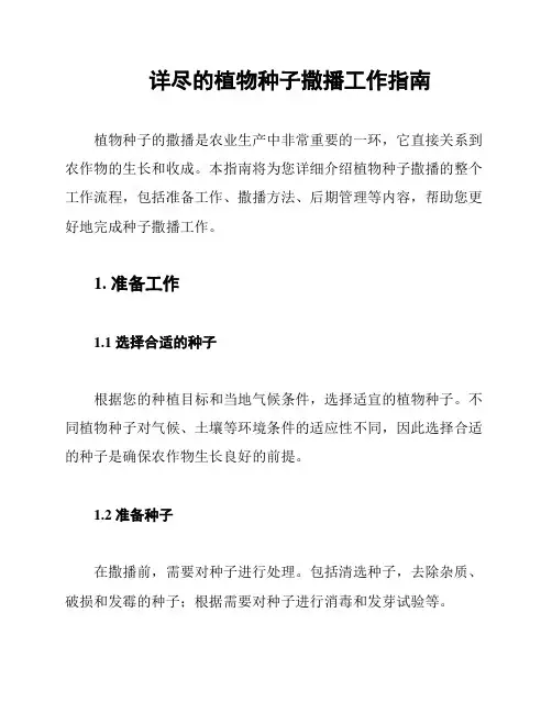 详尽的植物种子撒播工作指南