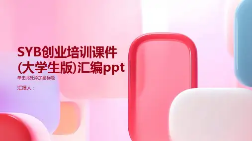 SYB创业培训课件(大学生版)汇编ppt