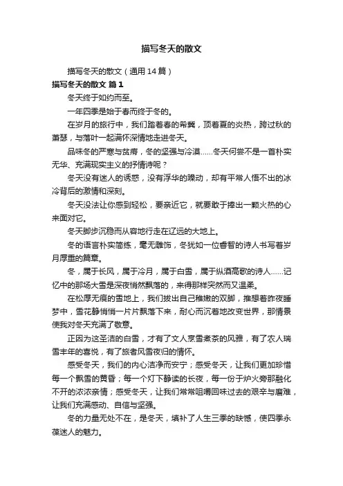 描写冬天的散文