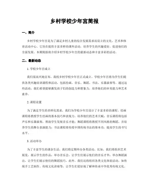 乡村学校少年宫简报