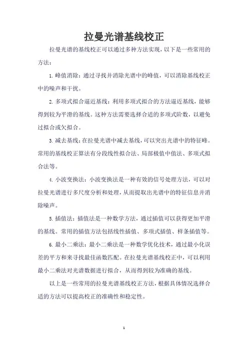 拉曼光谱基线校正