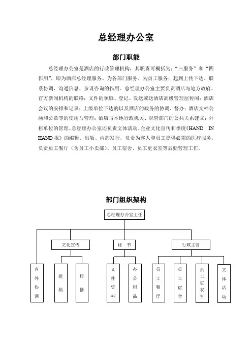 二、总经理办公室部门职能