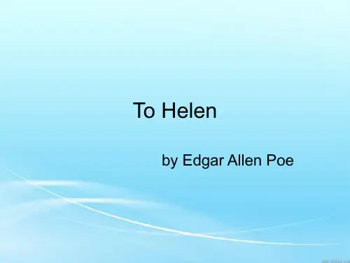 To Helen Edgar Allan Poe