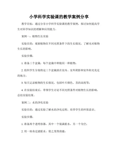 小学科学实验课的教学案例分享