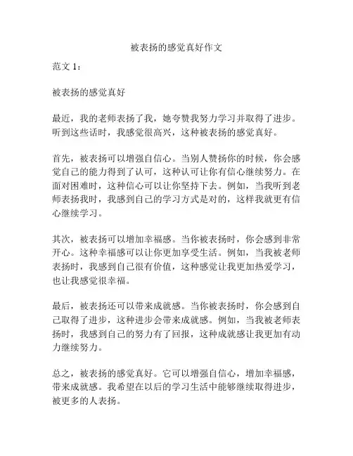 被表扬的感觉真好作文