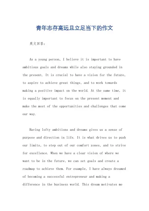 青年志存高远且立足当下的作文