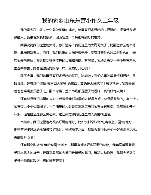 我的家乡山东东营小作文二年级