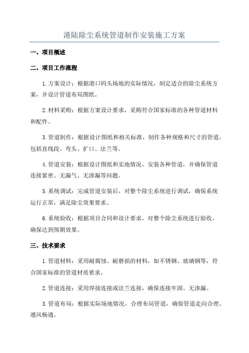港陆除尘系统管道制作安装施工方案