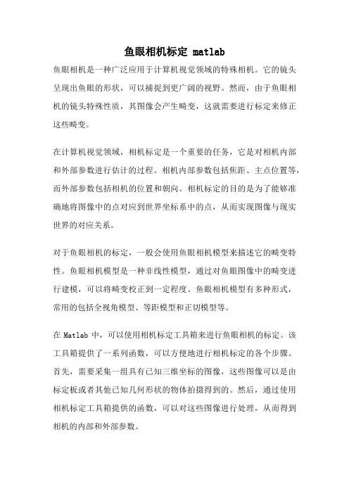 鱼眼相机标定 matlab