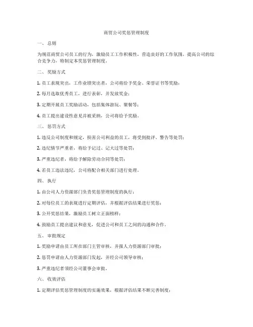 商贸公司奖惩管理制度