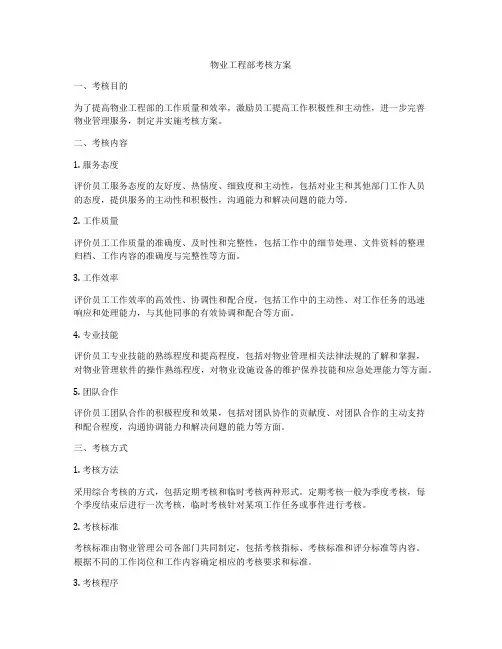 物业工程部考核方案