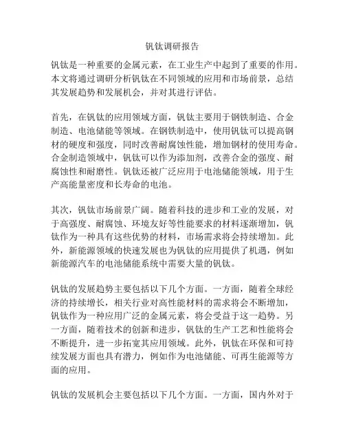 钒钛调研报告