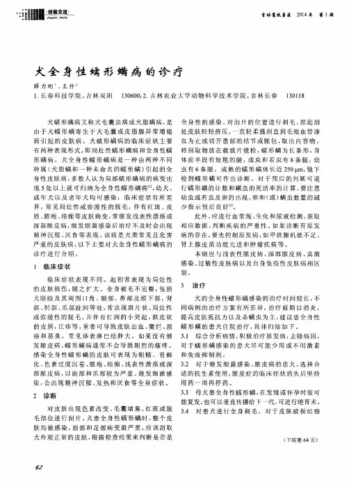 犬全身性蠕形螨病的诊疗