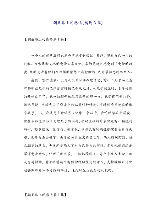 朝圣路上的感悟[精选3篇]
